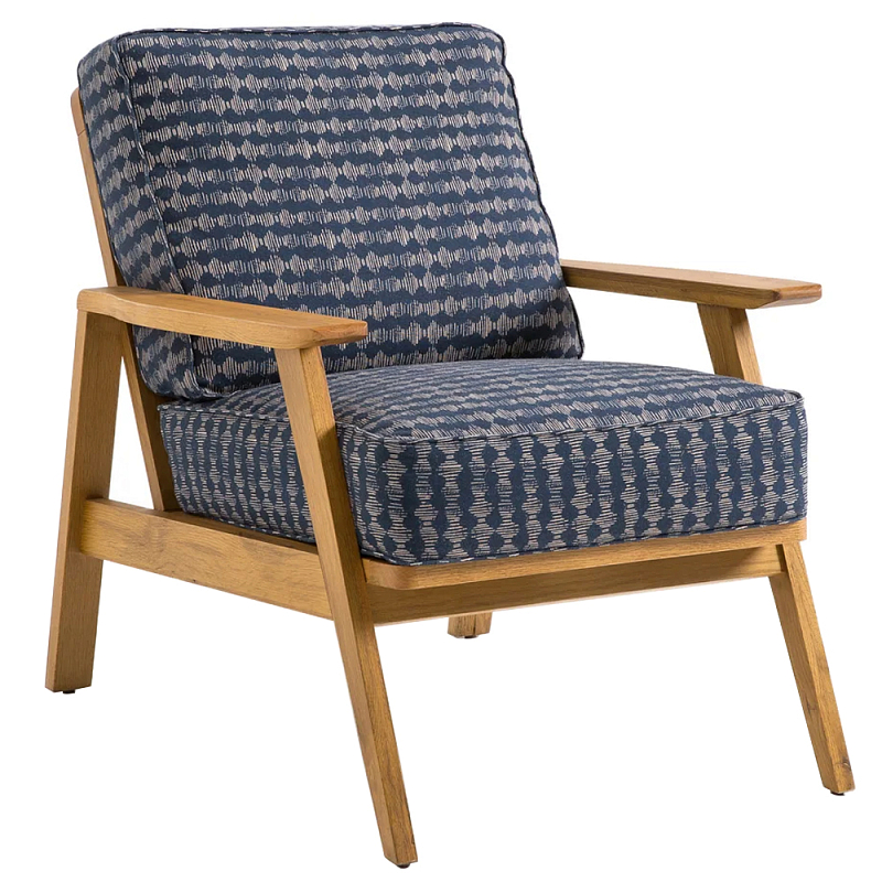       Deniaud Oak Blue Print  Armchair    -- | Loft Concept 