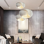 Подвесной светильник с белыми изящными декоративными лепестками Volumetric Petal Lamp варинант исполнения - 7 | Loft Concept в Ростове-на-Дону