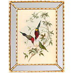 Постер с изображением птиц и цветов в зеркальной раме Blooming Birds Poster варинант исполнения - 2 | Loft Concept в Ростове-на-Дону