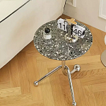 Дизайнерский журнальный стол с круглой столешницей на изогнутых стальных ножках Obafaby варинант исполнения - 2 | Loft Concept в Ростове-на-Дону