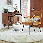 Кресло бархатное с подлокотниками на металлическом каркасе Oriel Retro Armchair варинант исполнения - 6 | Loft Concept в Ростове-на-Дону