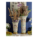 Ваза из фарфора на бронзовом основании Turquoise Blooming Garden варинант исполнения - 8 | Loft Concept в Ростове-на-Дону