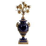 Подсвечник из темно-синего фарфора с бронзовыми элементами и цветами Eden Garden варинант исполнения - 1 | Loft Concept в Ростове-на-Дону