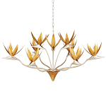 Люстра с плафонами в виде цветов Golden Bird of Paradise варинант исполнения - 3 | Loft Concept в Ростове-на-Дону