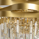 Люстра цвета матового золота с металлическими лентами и длинными прозрачными подвесками Gilded Waves варинант исполнения - 4 | Loft Concept в Ростове-на-Дону