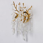 Бра золотого цвета с ветвями и белыми овальными стеклянными подвесками Droplet Chandelier варинант исполнения - 3 | Loft Concept в Ростове-на-Дону