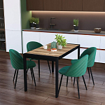 Стол обеденный раздвижной с прямоугольной столешницей на четырех черных ножках Blair варинант исполнения - 9 | Loft Concept в Ростове-на-Дону