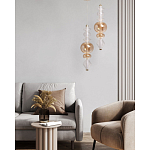 Подвесной светильник с вертикальной композицией из прозрачных и янтарных стеклянных шаров и ромбов Gabriel Scott Luna варинант исполнения - 11 | Loft Concept в Ростове-на-Дону