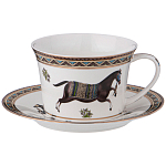 Чайный сервиз из фарфора с изображением лошадей на 6 персон 15 предметов Porcelain Horse Set  варинант исполнения - 1 | Loft Concept в Ростове-на-Дону