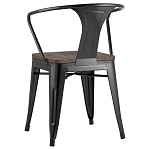 Черный глянцевый стул с сиденьем из натурального дерева TOLIX варинант исполнения - 5 | Loft Concept в Ростове-на-Дону