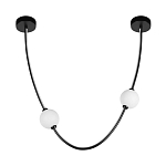 Подвесной светильник в форме дуги с белыми шарообразными плафонами Flos Wireline Lighting варинант исполнения - 2 | Loft Concept в Ростове-на-Дону