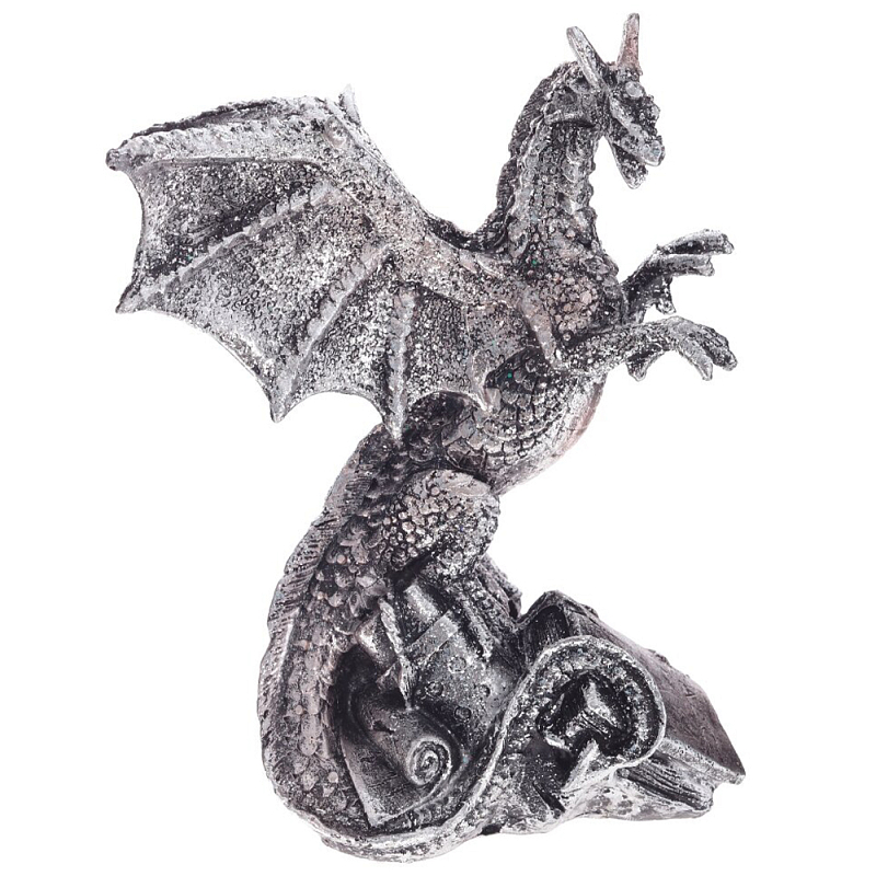    Silver Dragon Treasure Keeper Statuette    -- | Loft Concept 