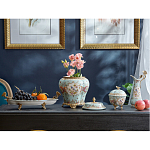 Блюдо овальное из голубого фарфора с ручками в виде бабочек и цветочным рисунком Blue Garden варинант исполнения - 4 | Loft Concept в Ростове-на-Дону