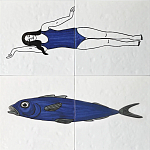 Плитка с узором Рыба пловчиха варинант исполнения - 1 | Loft Concept в Ростове-на-Дону