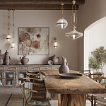 Подвесной светильник с круглым прозрачным плафоном и декоративной каменной вставкой Tectona  варинант исполнения - 7 | Loft Concept в Ростове-на-Дону