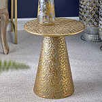 Журнальный столик с конусообразной основой и текстурной поверхностью золотого цвет Ethnic Metal варинант исполнения - 3 | Loft Concept в Ростове-на-Дону
