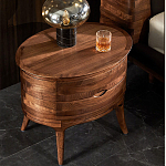 Прикроватный столик из дерева с 2-мя ящиками Moon Walnut Furniture варинант исполнения - 3 | Loft Concept в Ростове-на-Дону