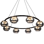 Люстра с круглыми плафонами из дымчато-серого стекла IONA Grey Glass Chandelier 8 варинант исполнения - 1 | Loft Concept в Ростове-на-Дону