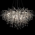 Люстра подвесная с прозрачными стеклянными подвесками в форме капель Диаметр 100 см Droplet Chandelier варинант исполнения - 19 | Loft Concept в Ростове-на-Дону