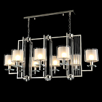 Люстра прямоугольной формы с 8-ю цилиндрическими плафонами из стекла Laurent варинант исполнения - 3 | Loft Concept в Ростове-на-Дону