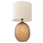 Настольная лампа с тканевым бежевым абажуром на овальном основании Beige Lampshade on Oval Base варинант исполнения - 2 | Loft Concept в Ростове-на-Дону