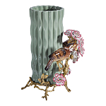 Ваза с птицами и цветами из фарфора с бронзовыми элементами Garden of Eden варинант исполнения - 4 | Loft Concept в Ростове-на-Дону