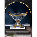 Чаша из прозрачного стекла с бронзовым рельефным ободком Eden Garden варинант исполнения - 2 | Loft Concept в Ростове-на-Дону