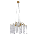 Люстра подвесная с изогнутыми золотистыми элементами и хрустальными подвесками FAIRYTREE Light варинант исполнения - 1 | Loft Concept в Ростове-на-Дону