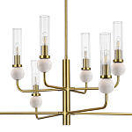 Люстра с 8-ю плафонами в форме стеклянных трубок и мраморных декоративных элементов Montreal варинант исполнения - 6 | Loft Concept в Ростове-на-Дону