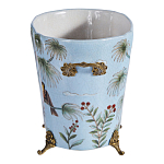 Кашпо из голубого фарфора с бронзовыми элементами Blue Garden варинант исполнения - 2 | Loft Concept в Ростове-на-Дону