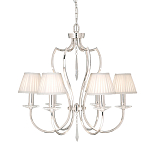 Люстра цвета никель с 6-ю лампами и стеклянными подвесками Elstead Lighting варинант исполнения - 3 | Loft Concept в Ростове-на-Дону