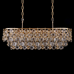 Люстра овальная каскадная с подвесками в форме колец Galaxy of Light варинант исполнения - 1 | Loft Concept в Ростове-на-Дону