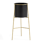 Кашпо из металла и латуни Elegance Elevated Planters черное варинант исполнения - 1 | Loft Concept в Ростове-на-Дону