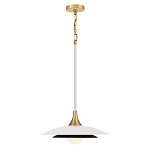 Подвесной светильник с плафоном в форме плоского купола и белой шарообразной лампой Eurofase варинант исполнения - 9 | Loft Concept в Ростове-на-Дону