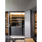 Кухонный гарнитур из дерева и камня с раздвижными дверцами OPERATING COLUMN 2.0 Dada Engenereed Kitchen варинант исполнения - 6 | Loft Concept в Ростове-на-Дону