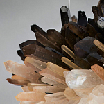 Люстра кргулая светодиодная из дымчатых и прозрачных необработанных кристаллов Raw Crystal варинант исполнения - 1 | Loft Concept в Ростове-на-Дону