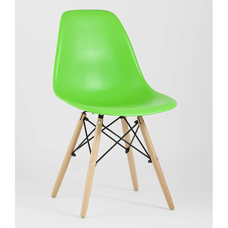 Пластиковый стул на ножках из массива бука Eames Light Green Салатовый Древесина в Ростове-на-Дону | Loft Concept 