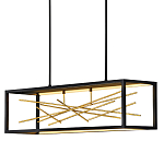 Люстра прямоугольная черного цвета с декором в виде ветвей в золотой отделке Hinkley варинант исполнения - 1 | Loft Concept в Ростове-на-Дону