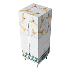 Тумба белая с рисунком Tall Forest Ok White варинант исполнения - 3 | Loft Concept в Ростове-на-Дону