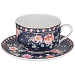 Чайный набор из фарфора синий на 6 персон 12 предметов Flower Porcelain Collection варинант исполнения - 1 | Loft Concept в Ростове-на-Дону