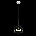 Подвесной светильник с прозрачным бирюзовым стеклянными плафоном и золотыми деталями Диаметр 30 Giopato & Coombes варинант исполнения - 2 | Loft Concept в Ростове-на-Дону