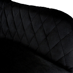 Барный стул со спинкой и подлокотниками на 4-х металлических ножках Douglas Rhombus Черный Велюр варинант исполнения - 3 | Loft Concept в Ростове-на-Дону