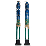 Комплект из 2-х деревянных статуэток Asmat Statuettes Blue Green варинант исполнения - 4 | Loft Concept в Ростове-на-Дону