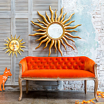 Зеркало-солнце круглое с золотыми с лучами Rays of Peace варинант исполнения - 2 | Loft Concept в Ростове-на-Дону