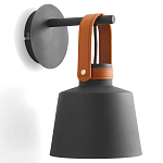 Черное матовое бра с декором под кожу Chestery варинант исполнения - 1 | Loft Concept в Ростове-на-Дону