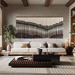 Пейзаж из нитей Макраме Wall decor Black and White Landscape варинант исполнения - 1 | Loft Concept в Ростове-на-Дону