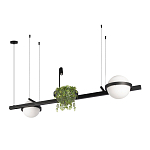 Подвесной светильник линейный с 2-мя шарообразными плафонами и цилиндрическим спотом Light of Еyes варинант исполнения - 3 | Loft Concept в Ростове-на-Дону