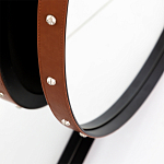 Зеркало овальное в металлической раме с кожаной отделкой Loft in Reflection варинант исполнения - 3 | Loft Concept в Ростове-на-Дону