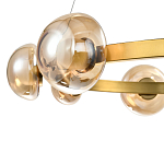 Люстра подвесная светодиодная с 9-ю круглыми плафонами коньячного цвета Iona Chandelier Brass  варинант исполнения - 2 | Loft Concept в Ростове-на-Дону