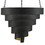 Подвесной светильник в форме спирали черный с золотой внутренней отделкой Warm Glow варинант исполнения - 2 | Loft Concept в Ростове-на-Дону